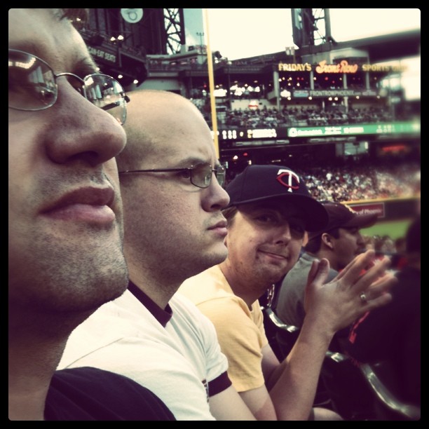 Clay, Jake, and Nick at the baseball game