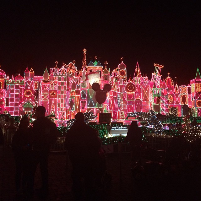 It’s A Small World all lit up for Christmas