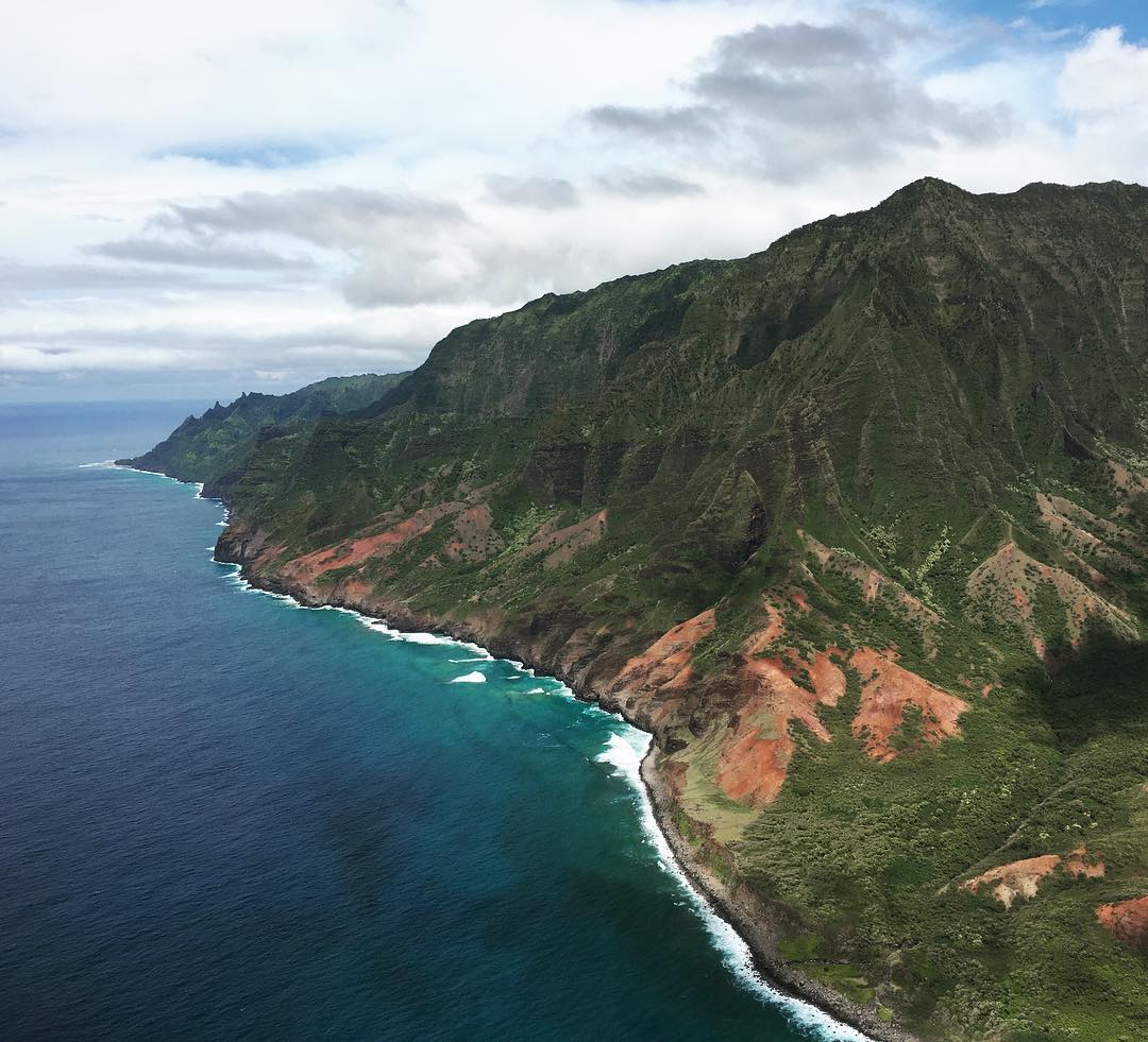 aerial photo of the island coastline