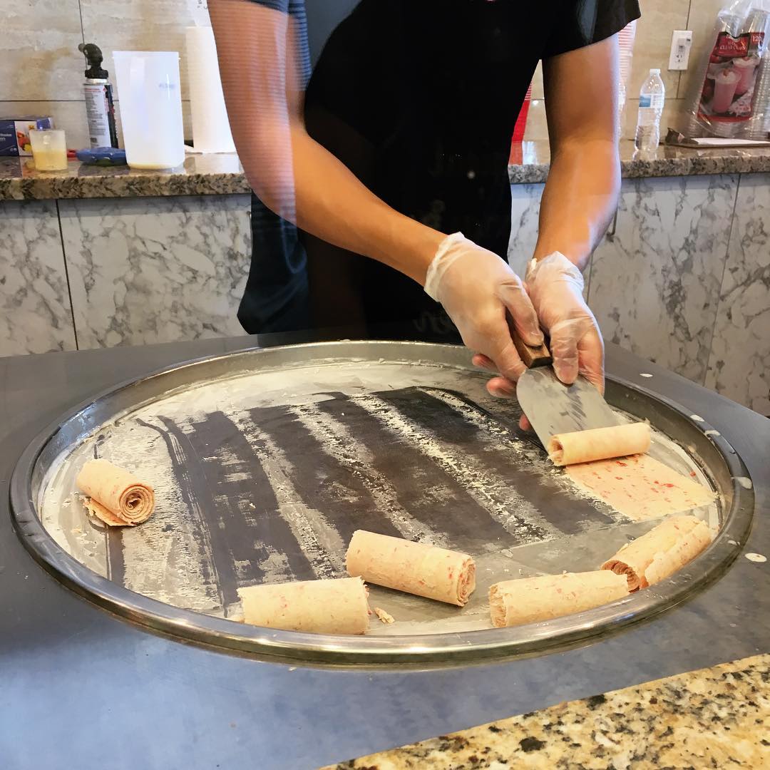 guy rolling ice cream