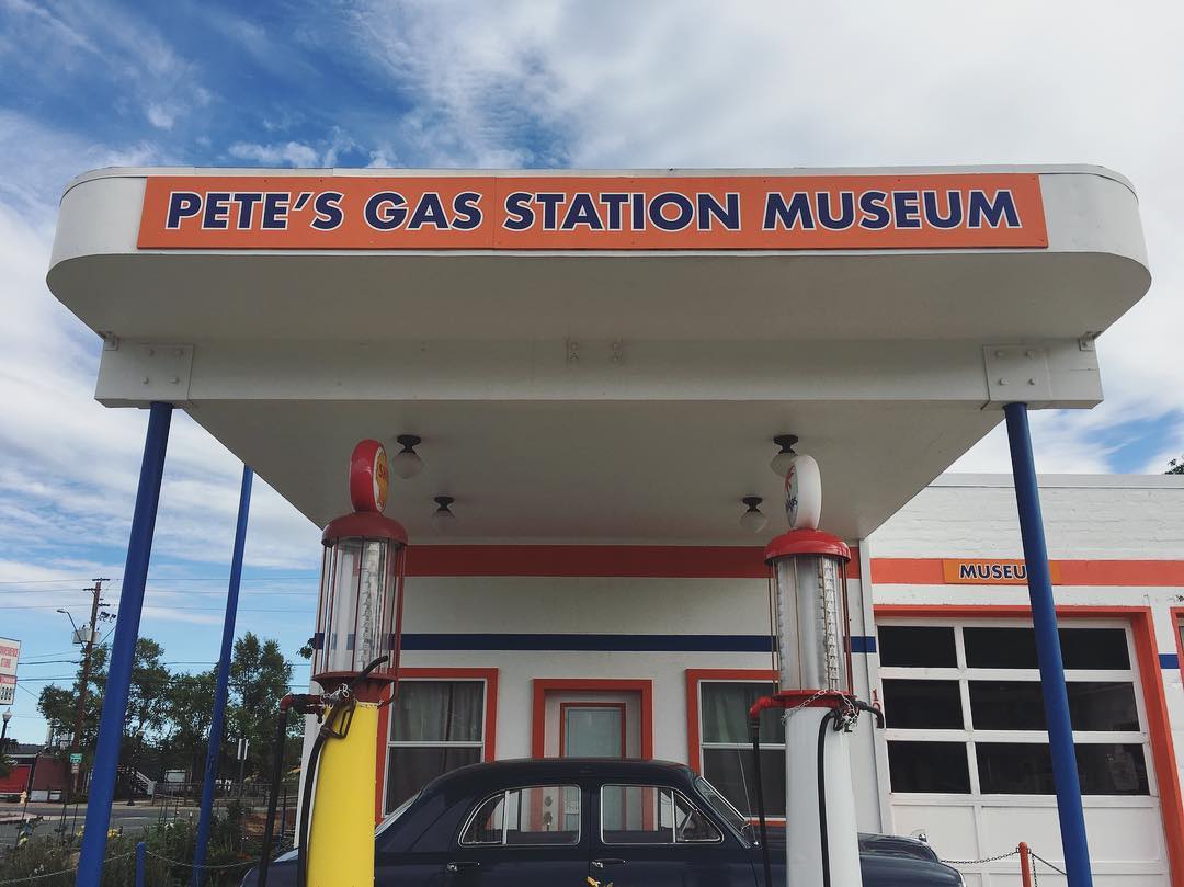 vintage gas station called Pete’s Gas Station Museum