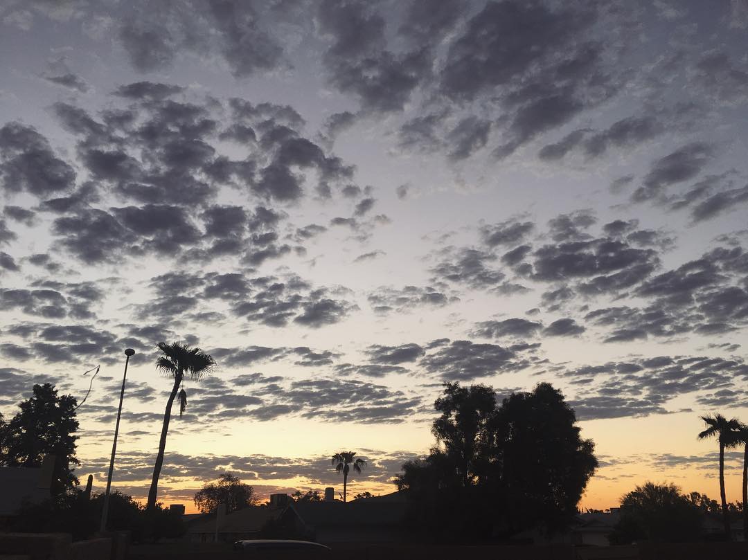 splotchy clouds at sunrise