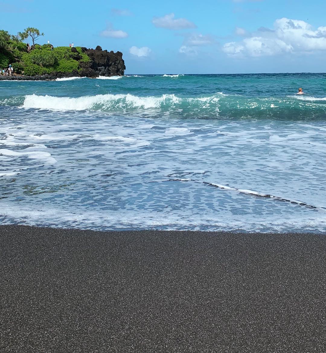 black sand beach