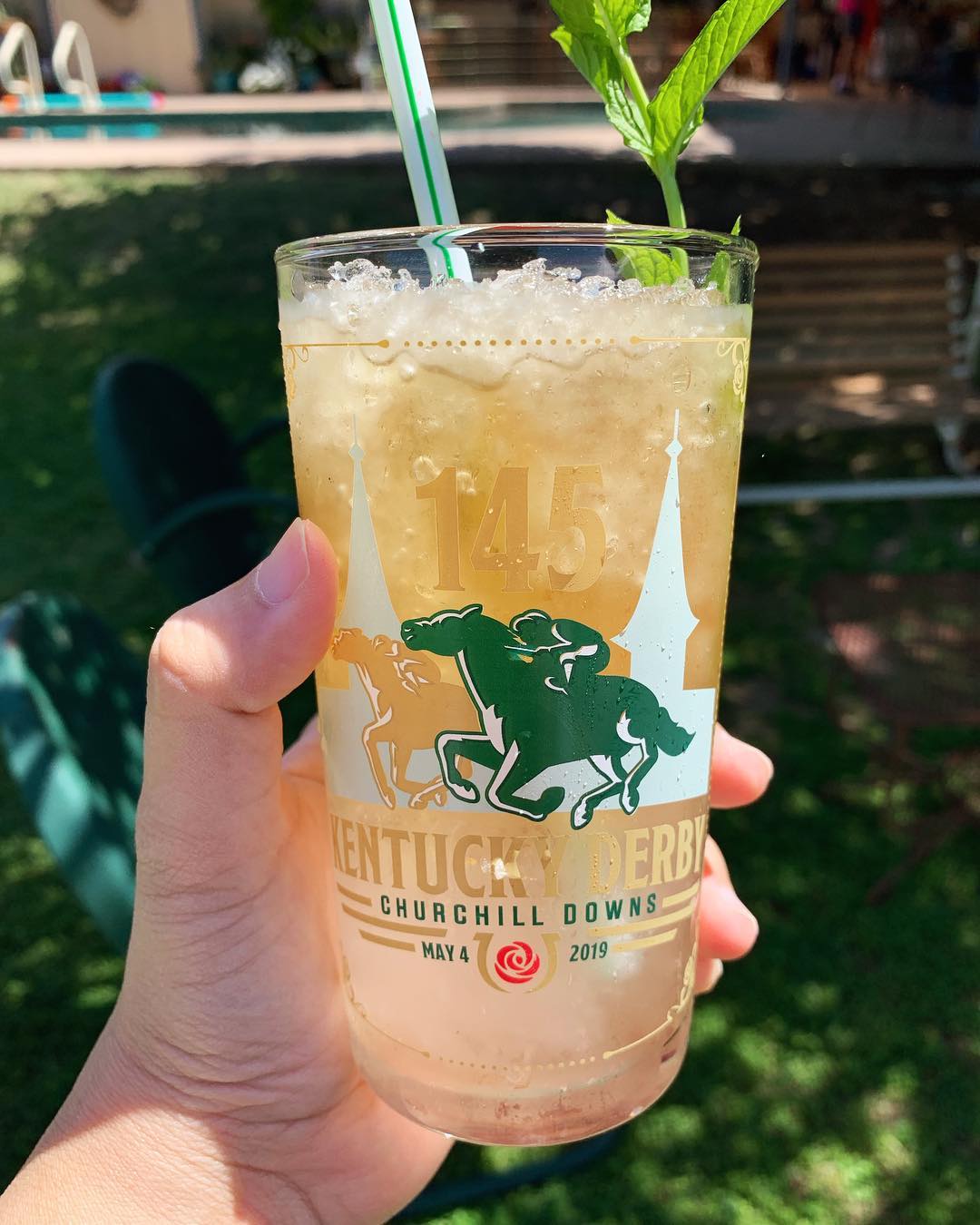 mint julep in a 145th Kentucky Derby glass